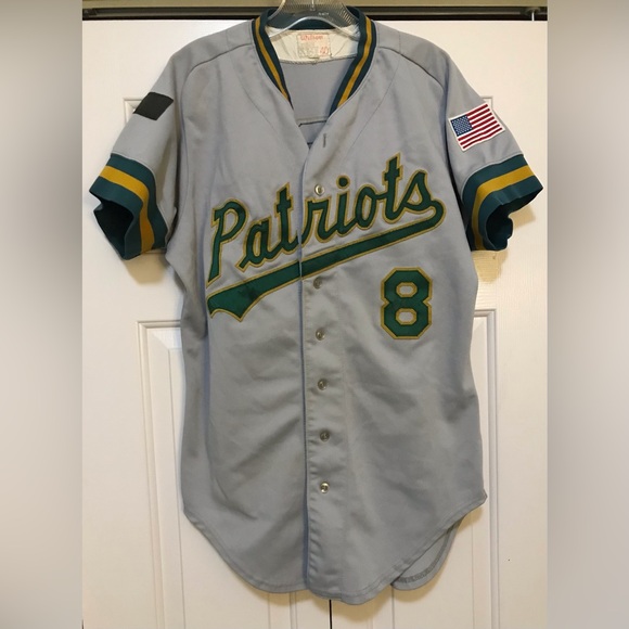 Wilson Vintage Rare Mens Medium Gray Green Baseball Button Up Jersey - Picture 1 of 5